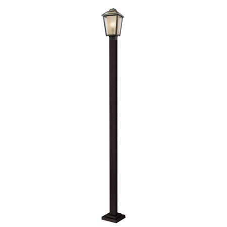 Z-Lite Memphis, 1 Light Outdoor Post Light, Oil Rubbed Bronze And Clear Seedy Outside W/ Tint Inside 532PHMS-536P-ORB